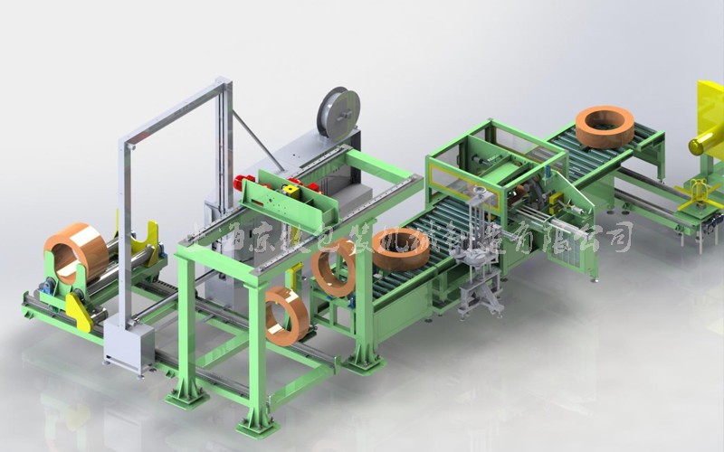 鋼絲、焊絲取料、稱(chēng)重、纏繞、收尾、貼標(biāo)、碼垛、捆扎機(jī)組
